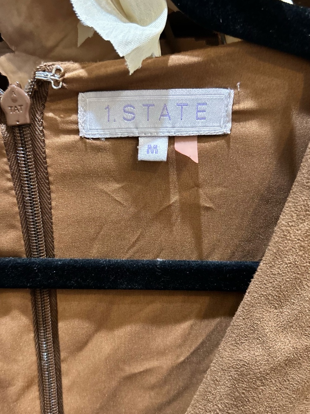 1.STATE Two-Tone Brown and Black V-Neck Trench Dress EUC - Picture 2 of 4
